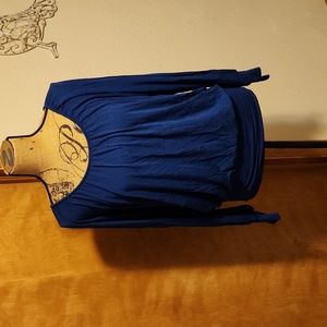 Tart Navy Long Sleeve Blouse Size S with Open Back